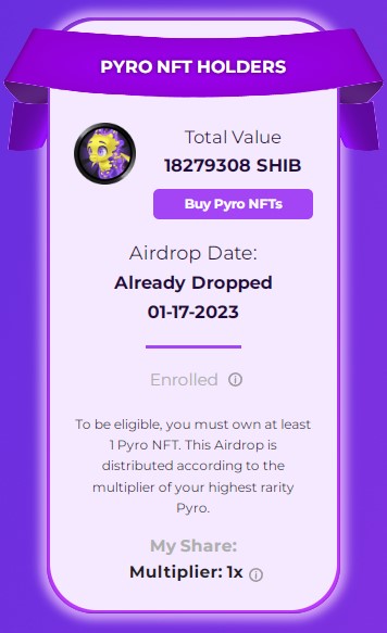 pyro nft holders airdrop pipeflare