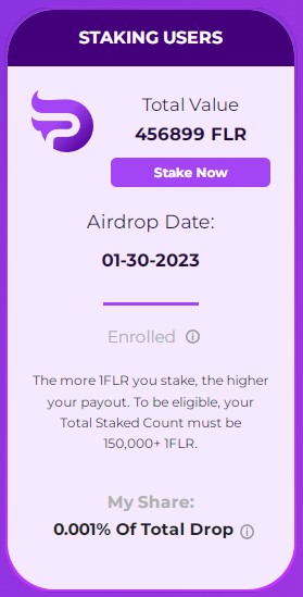 STAKING USERS airdrop pipeflare